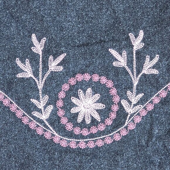 Dressbarn Skirt Womens Plus Size 20W Gray Embroidered Wool Blend Lined Maxi - Picture 2 of 4